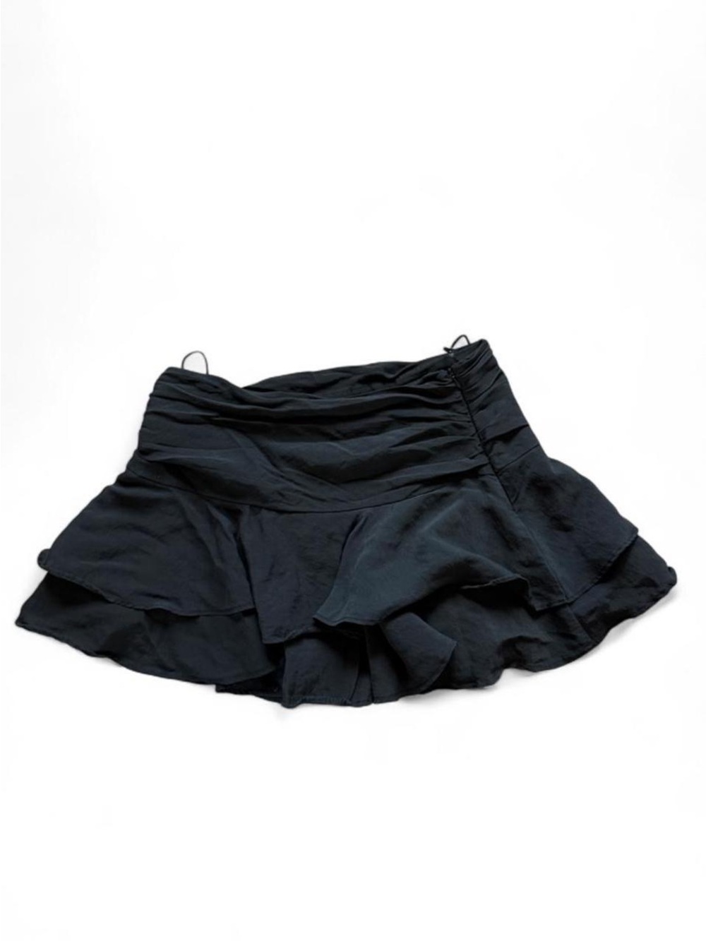 Zara black ruffle mini skirt